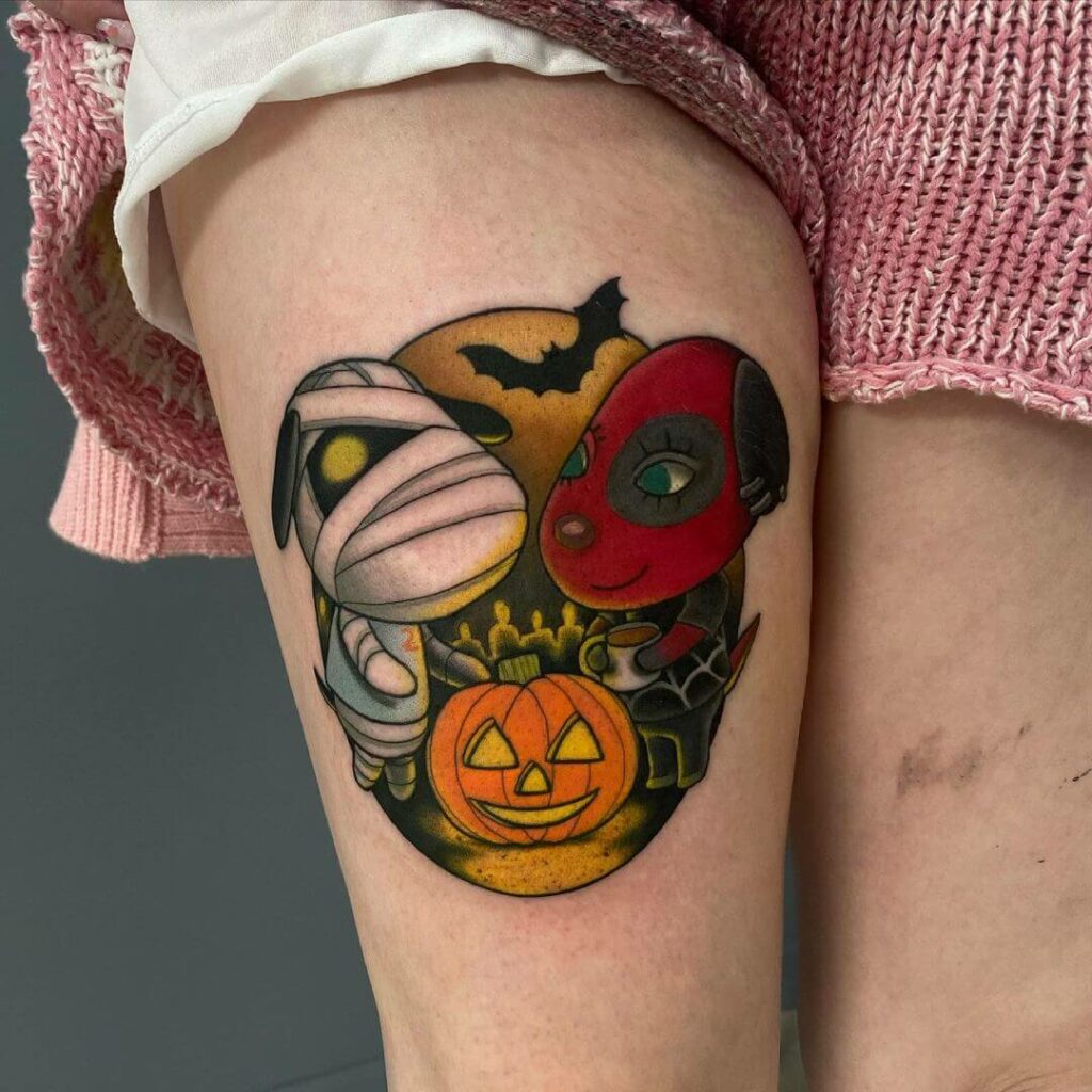 Animal Crossing Halloween Tattoo