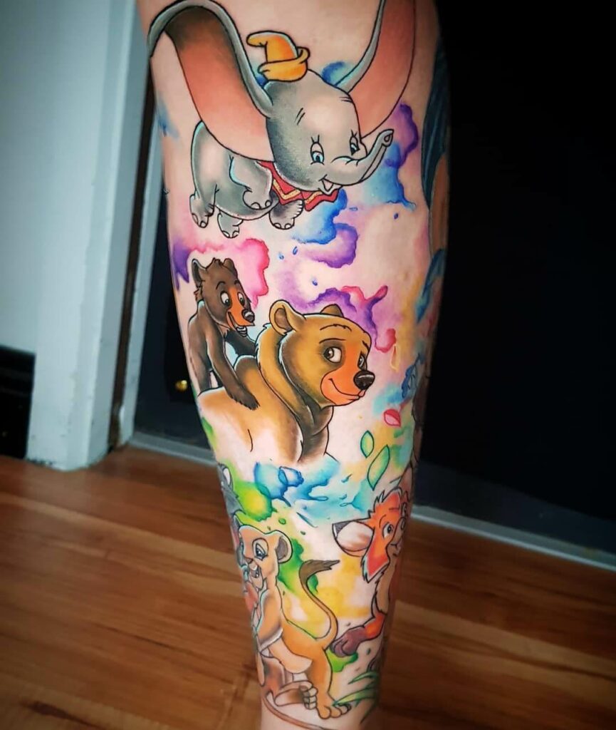 Animal Kingdom With Dumbo Tattoo