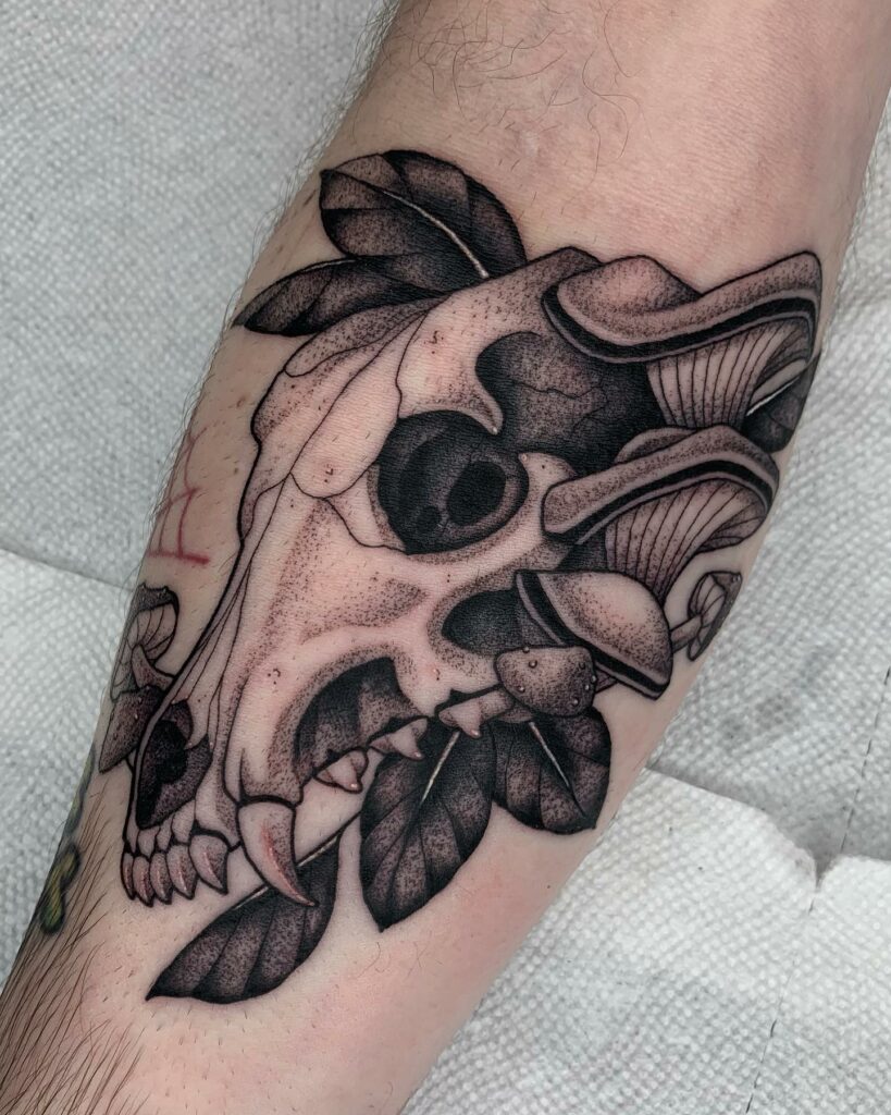 Animal Skull Tattoo-Wolf Skull Tattoo