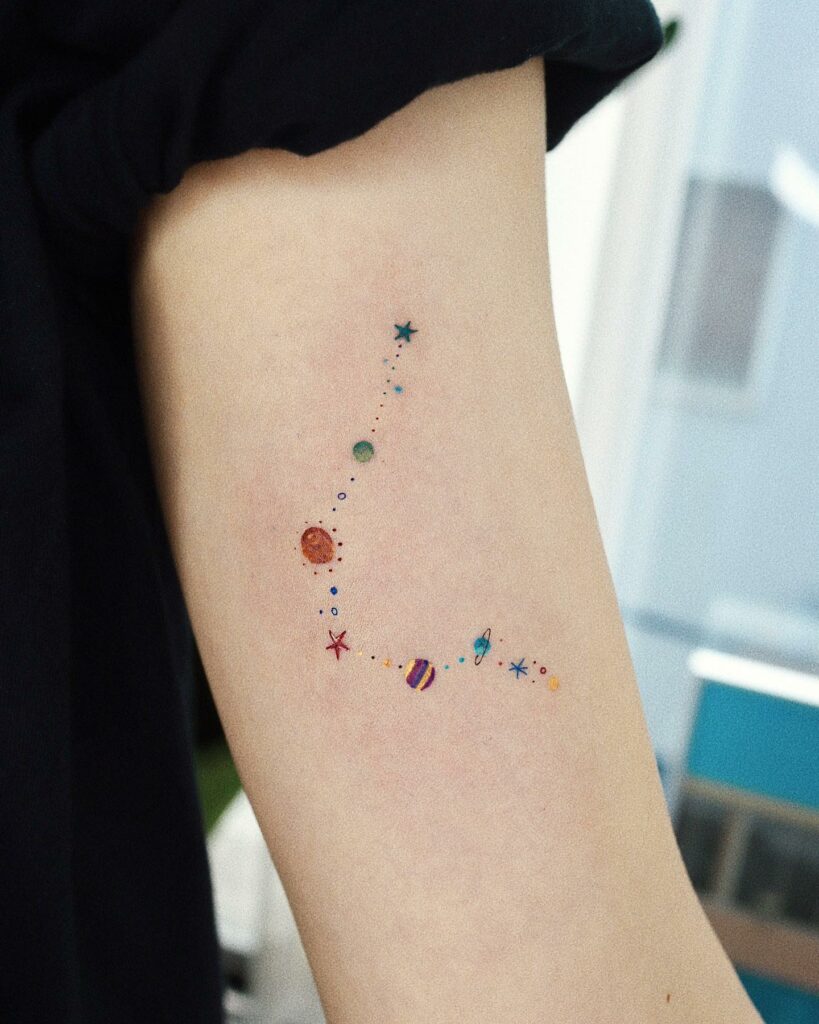 Animated Aquarius Constellation Tattoo