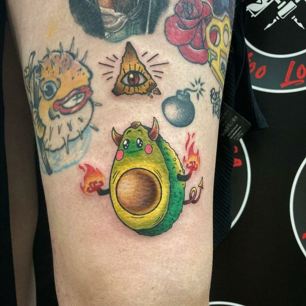 Animated Avocado Tattoos