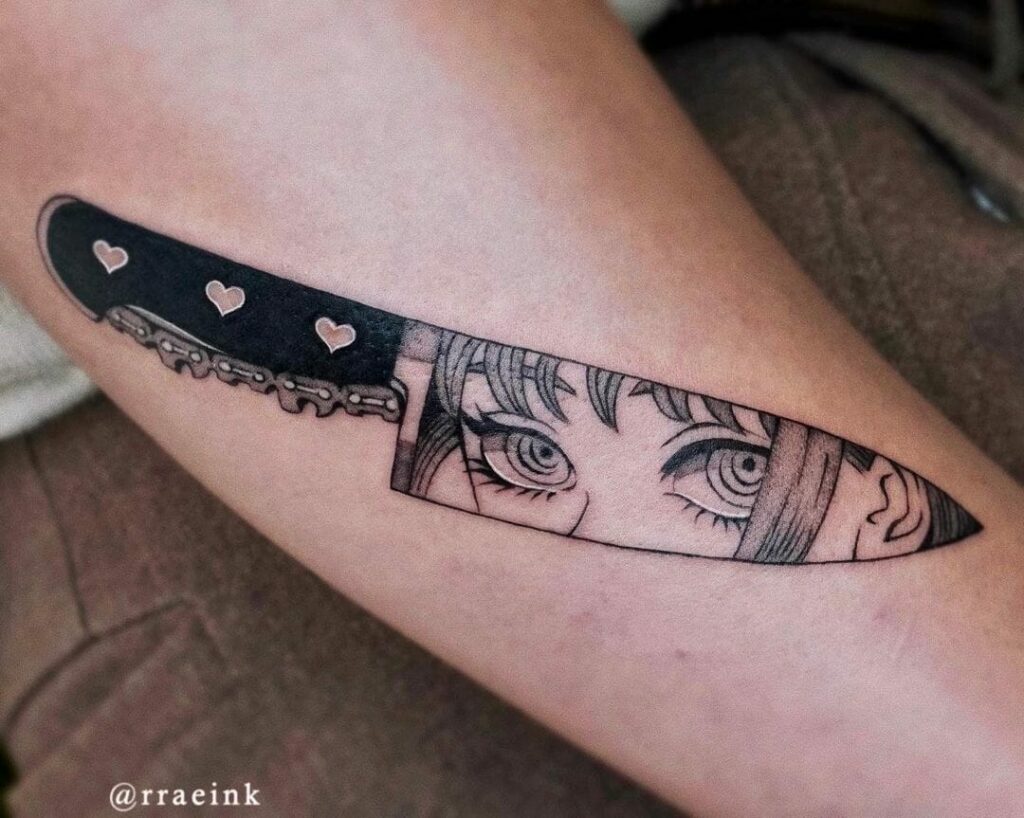 Anime Knife Tattoo