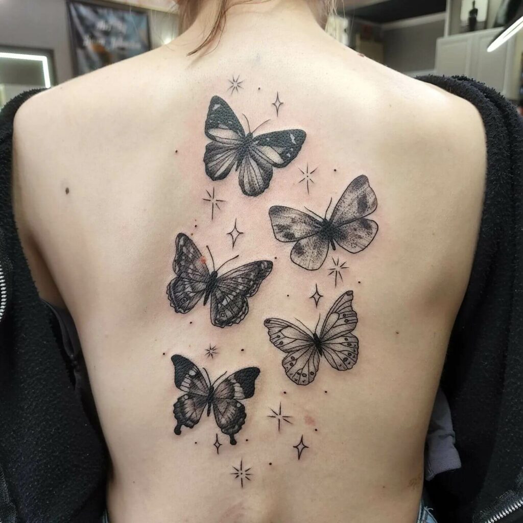 Evolving Butterfly Hip Tattoo