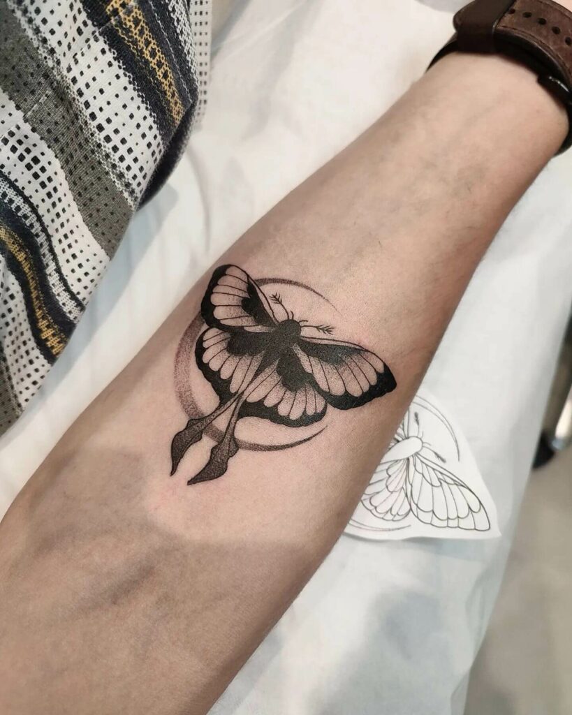 Black And Grey Butterfly Tattoos