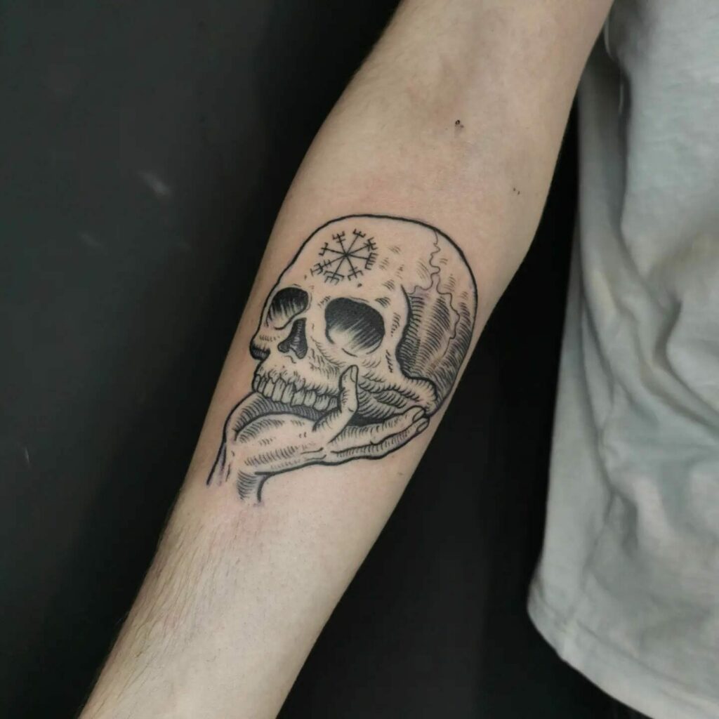 Tattoo uploaded by Ross Howerton  Negurs use of negative space here gives  this hellhounds skull a startling feeling of movement Almost like a jump  scare animalskull horror hyperrealism StepanNegur skull animal 