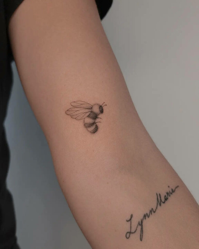 Creative Girly Bumble Bee Tattoo Designs