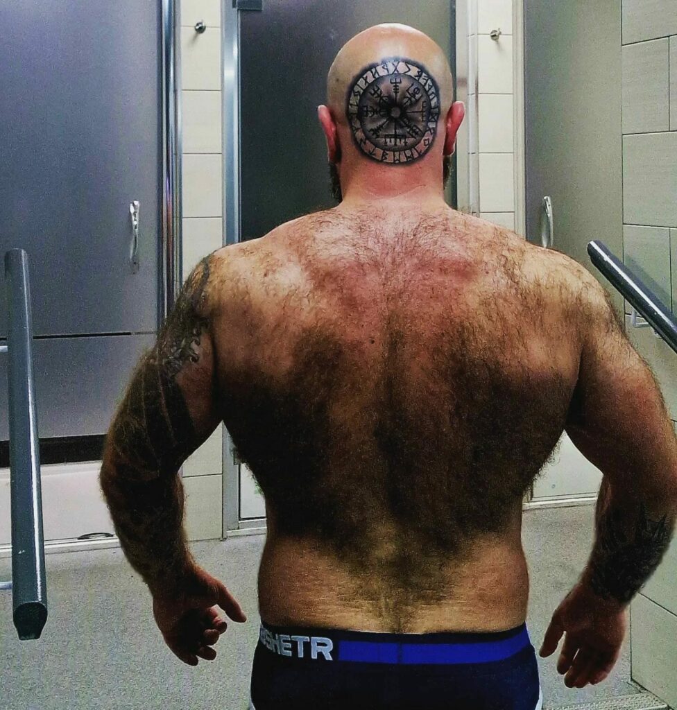 Norse Tattoo On Bald Head