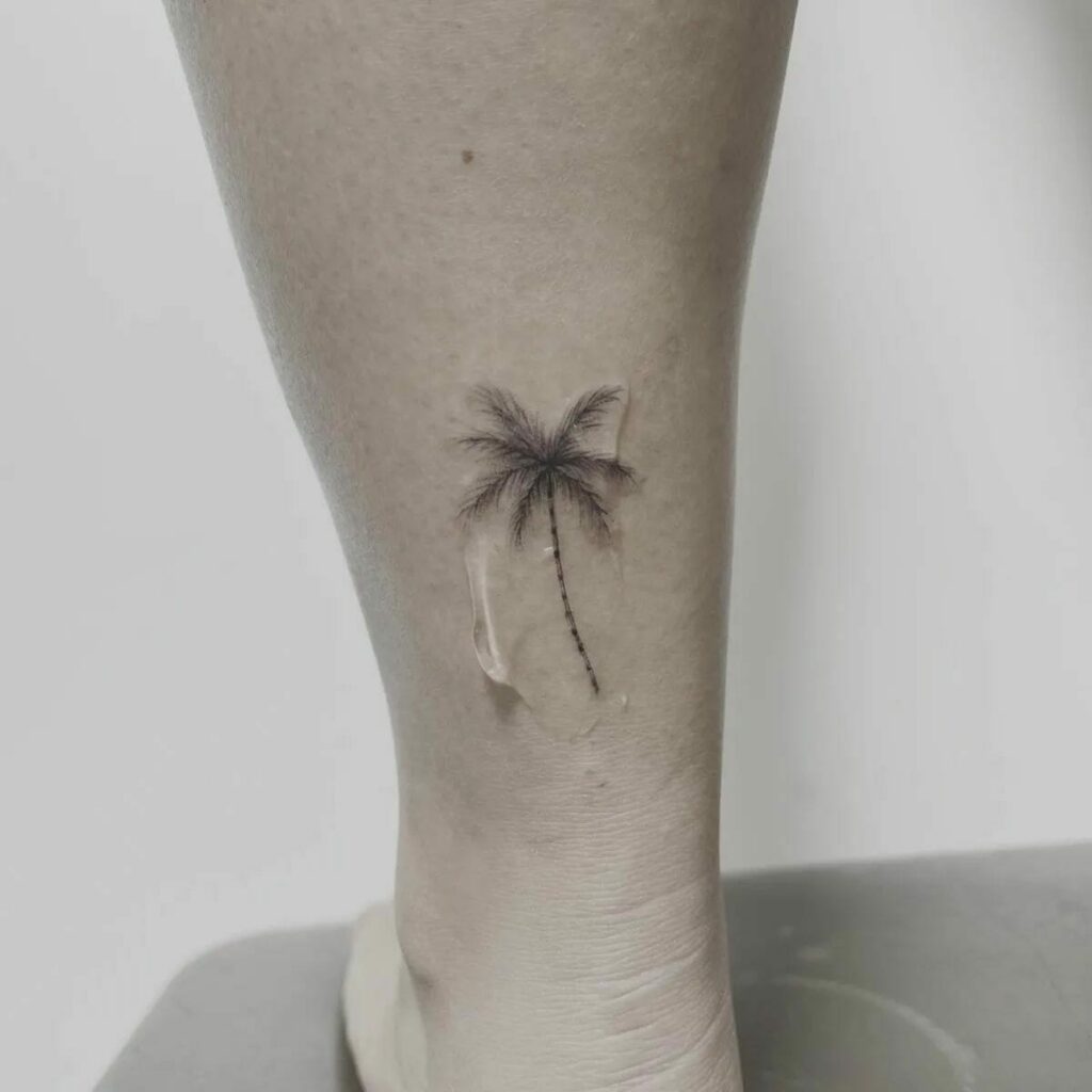 Palm Tree Micro Tattoo