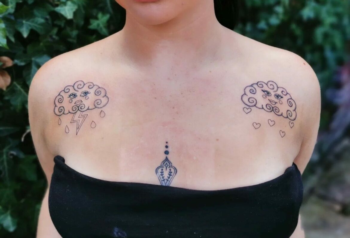 Cloud Chest Tattoo