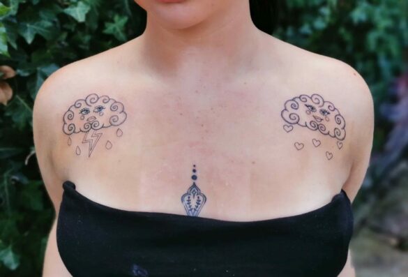 Cloud Chest Tattoo