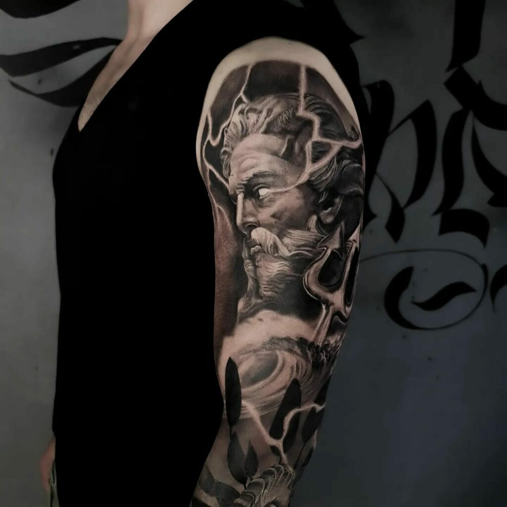 Aquarius God Full Sleeve Tattoo