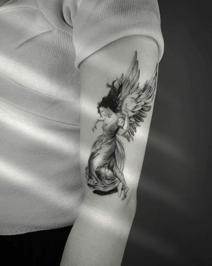 87 Amazing Guardian Angel Tattoos To Try For Chest  Psycho Tats