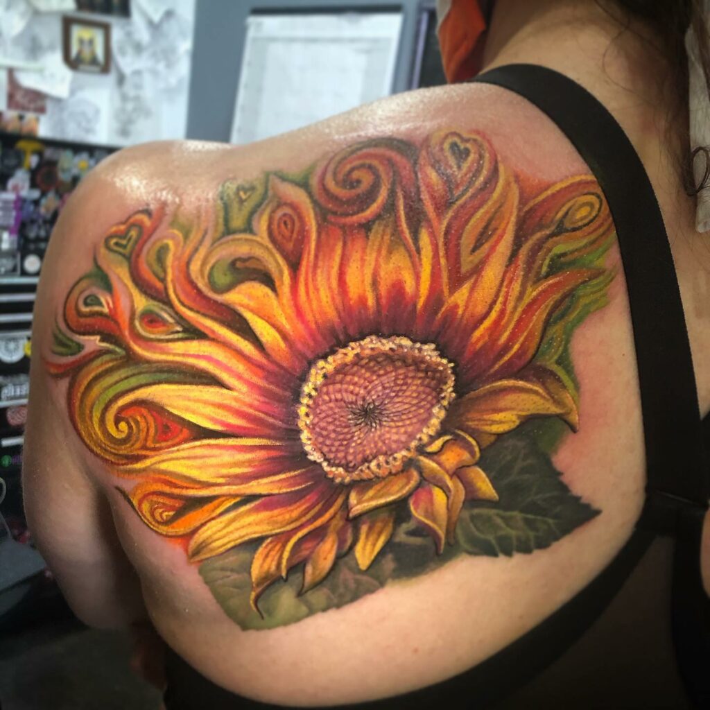 Gorgeous sunflower tattoo ideas to make your arm delightful