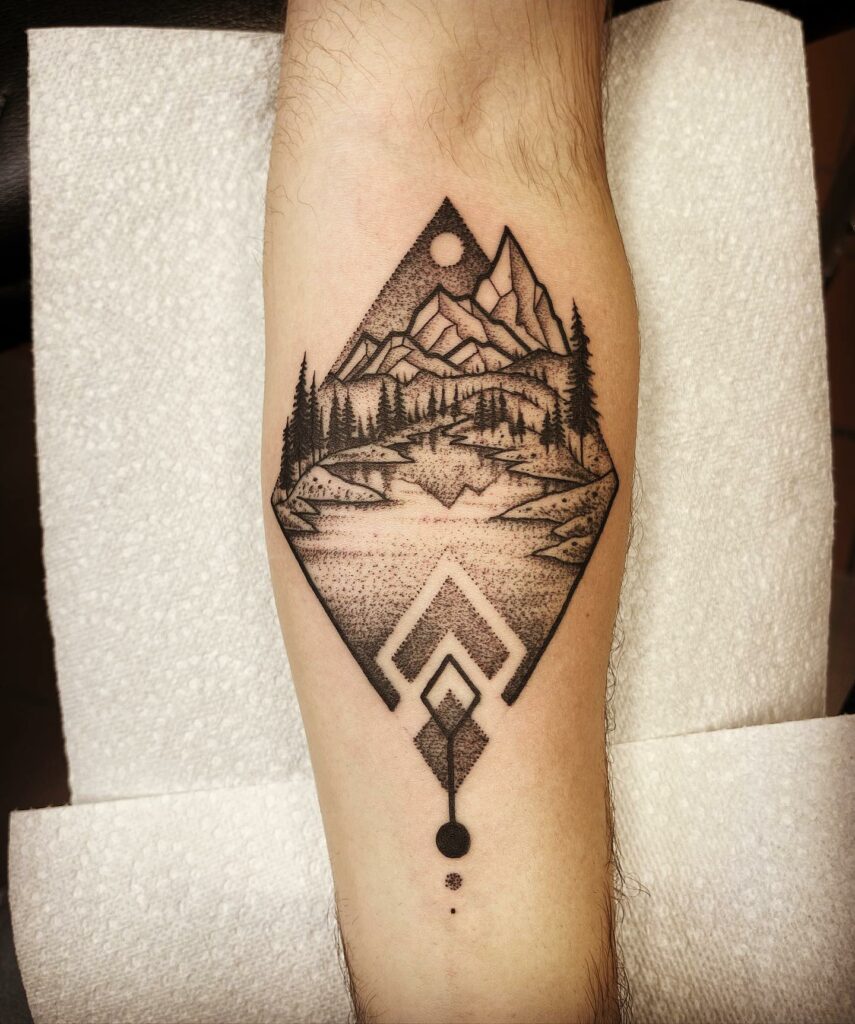 Artistic Mountain Tattoo