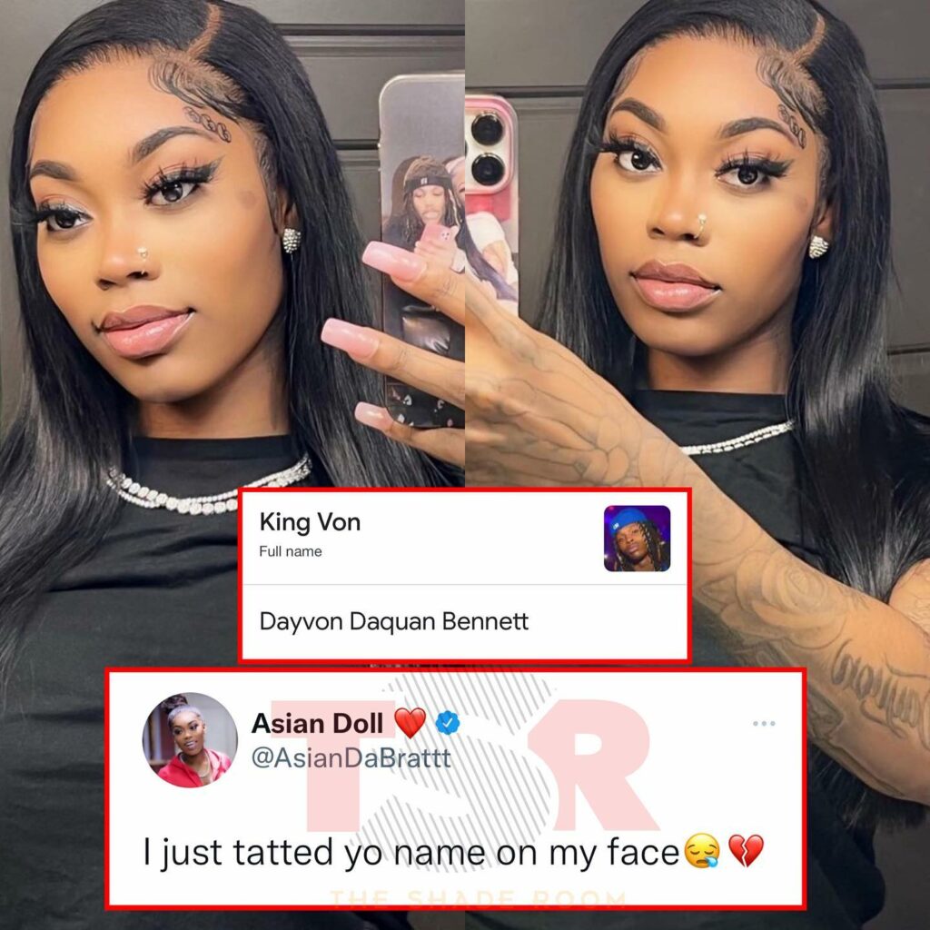 Asian Doll King Von Face Tattoo