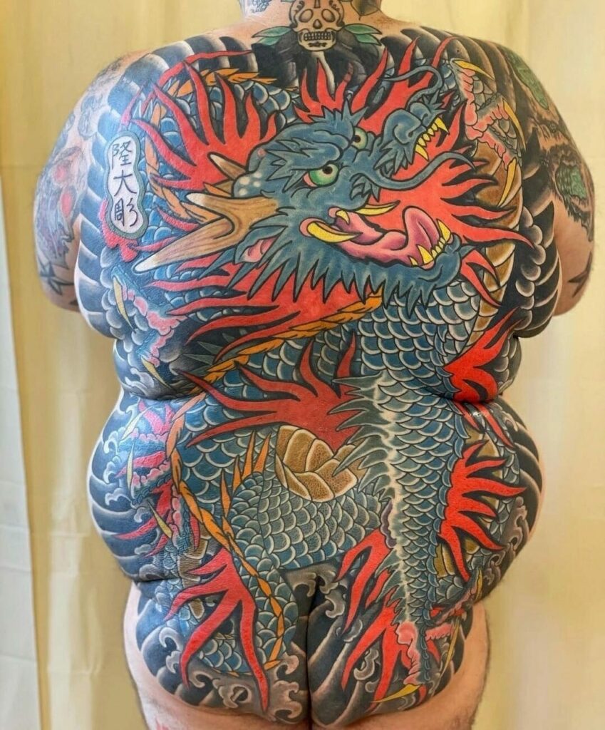 Awesome Badass Dragon Full Back Tattoos For Men