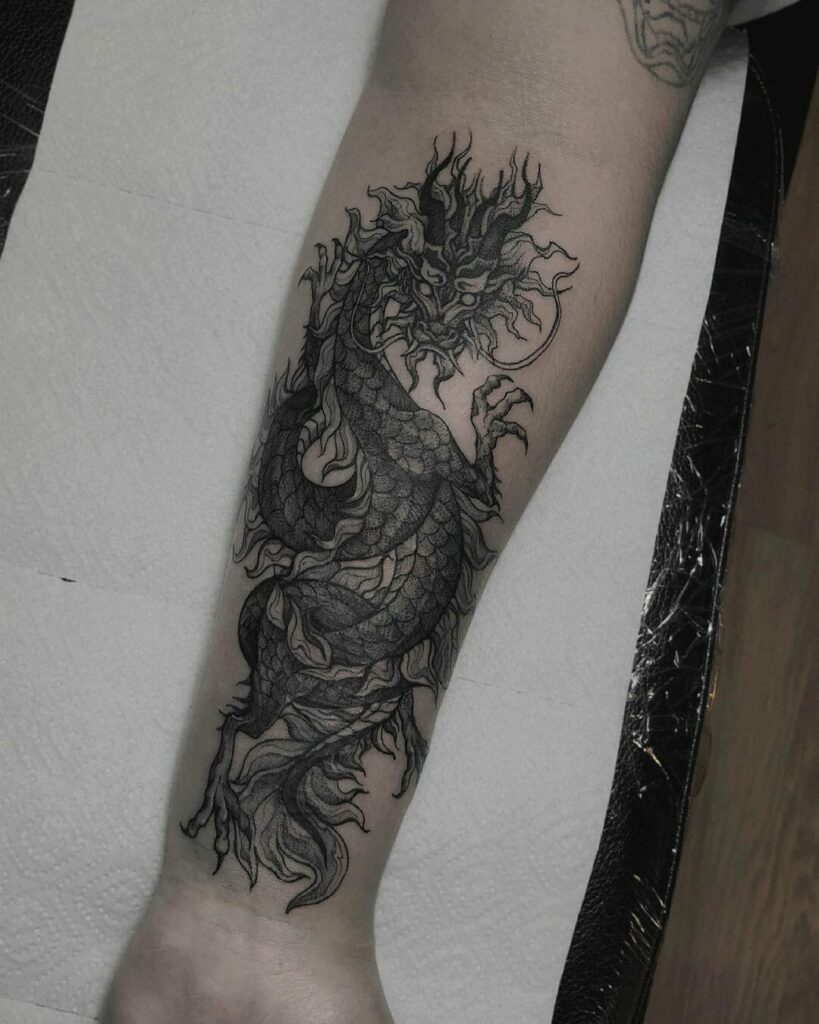 Dragon forearm outline banger done last week Hope everyone is enjoying the  holiday season Its pretty great at this end to get a much needed  By  Rakkii Tattoo  Facebook