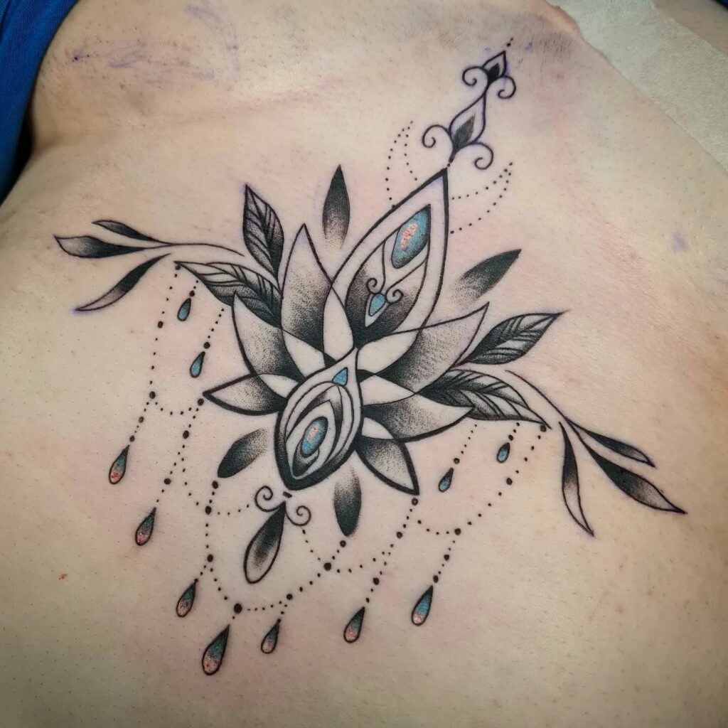 Awesome Ornamental Sternum Tattoo Designs