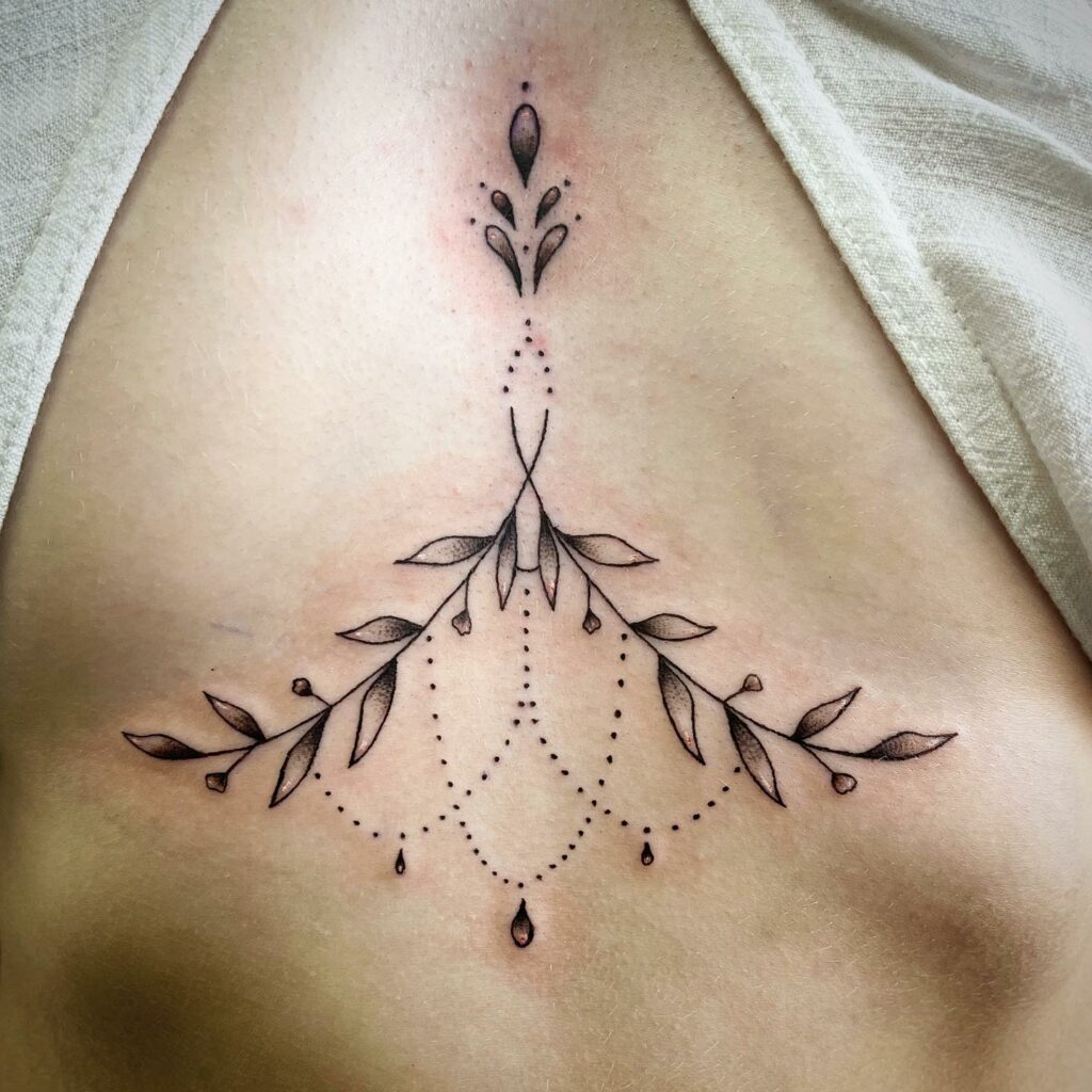 Awesome Skin Art Sternum Tattoo Ideas For Women
