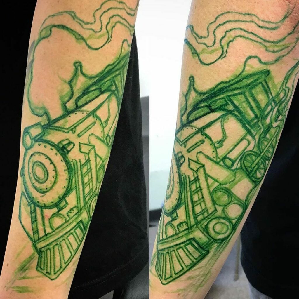 Awesome Train Tattoo Stencil Transfer