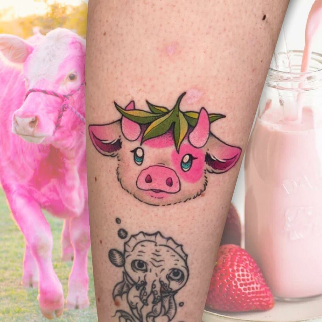 Baby Pink Cow Tattoo