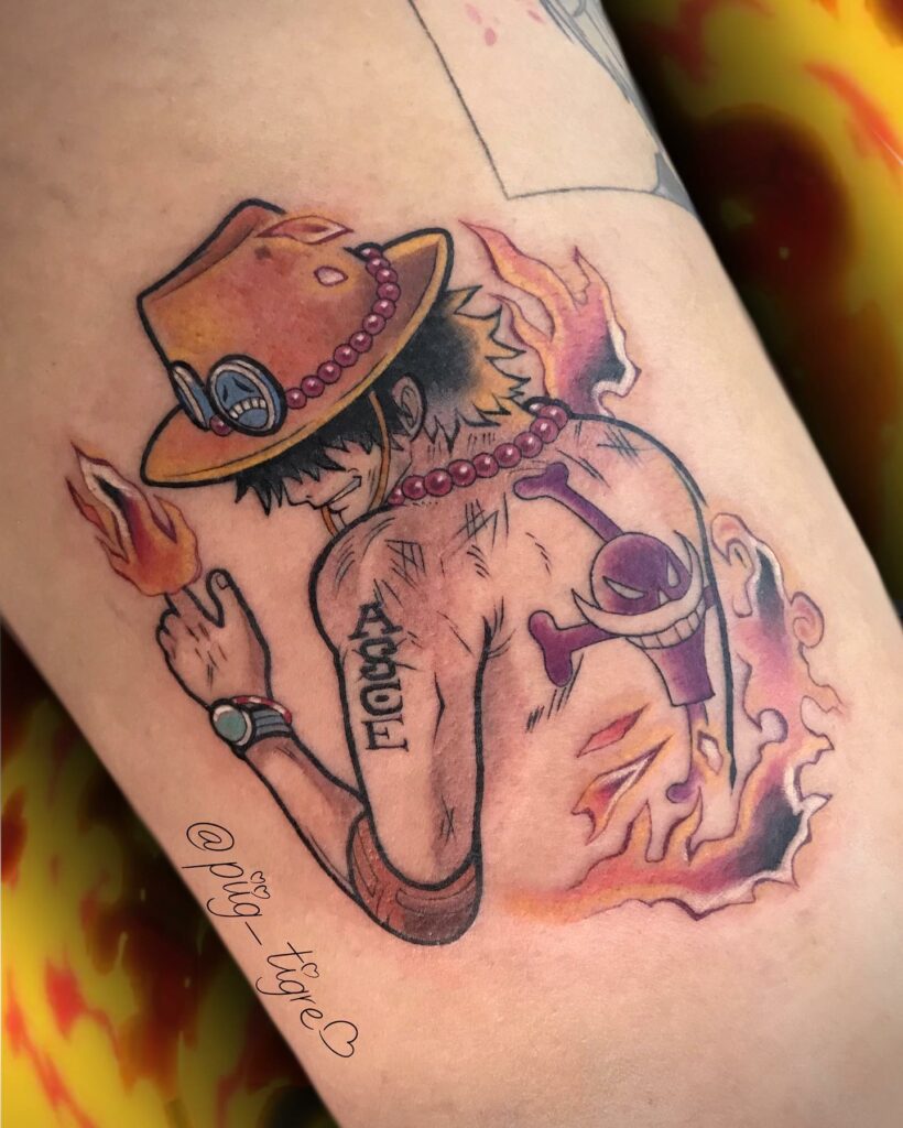 one #piece #ace #hat #tattoo  Ace tattoo one piece, Ace tattoo, One piece  tattoos