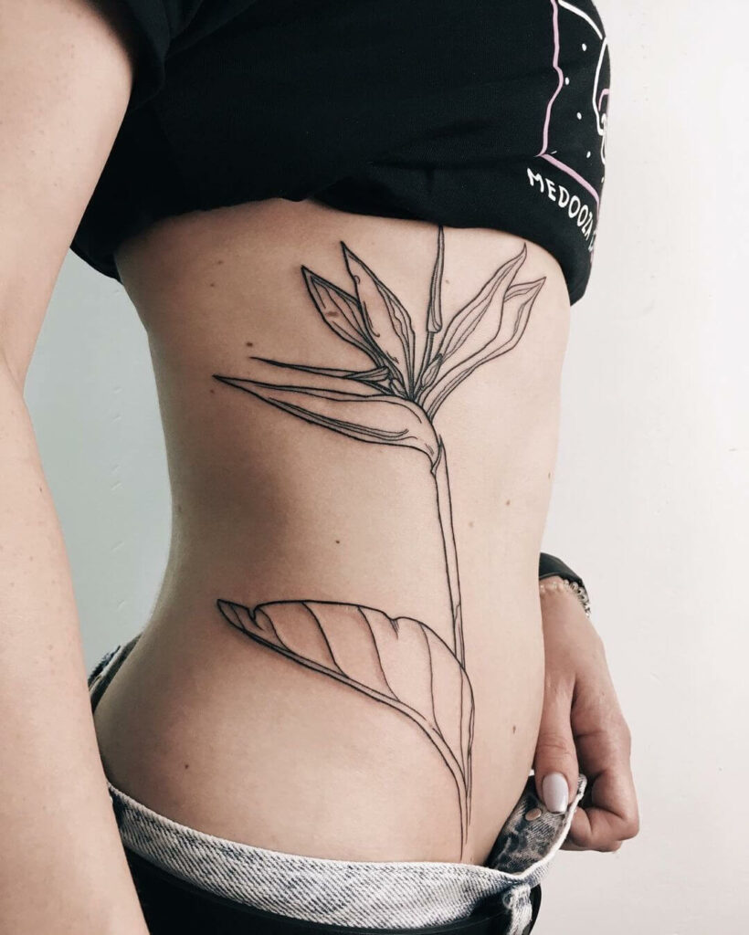 Beautiful Bird Of Paradise Flower Tattoo For Your Body