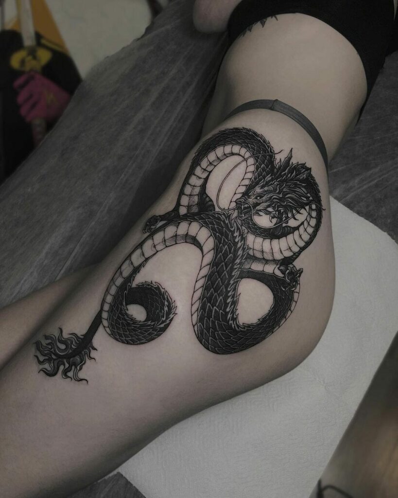 Beautiful Black and Grey Dragon Tattoos