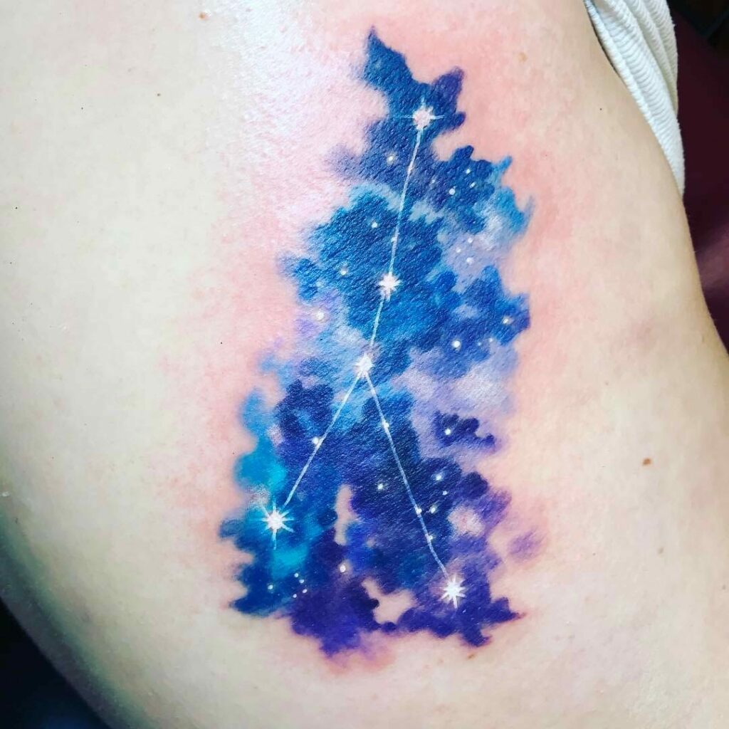 Beautiful Constellation Tattoo In The Blue Sky