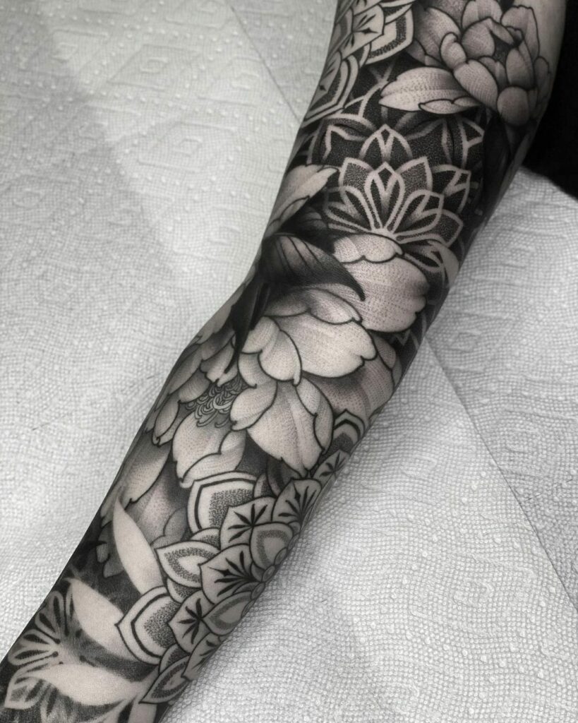 Beautiful Floral Full Sleeve Tattoos
