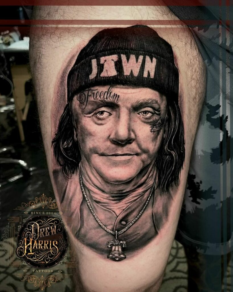 Benjamin Franklin Gangster Tattoo