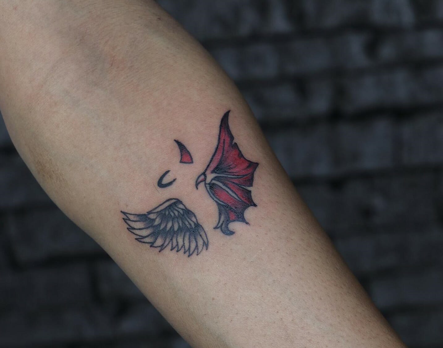 Goth Devil Angel Wings Heaven Hell Temporary Fake Tattoo Arm Sticker Mens  Womens | eBay
