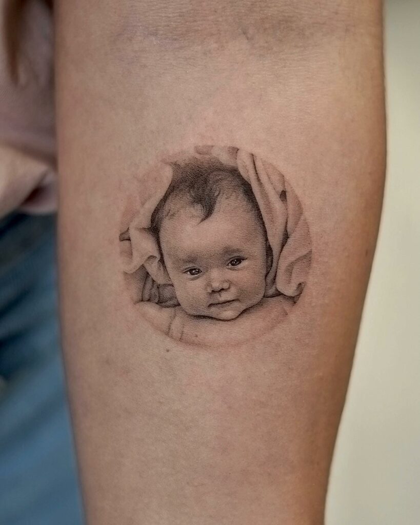 Realistic baby face tattoo | Wake up Tattoo Phuket | Patong