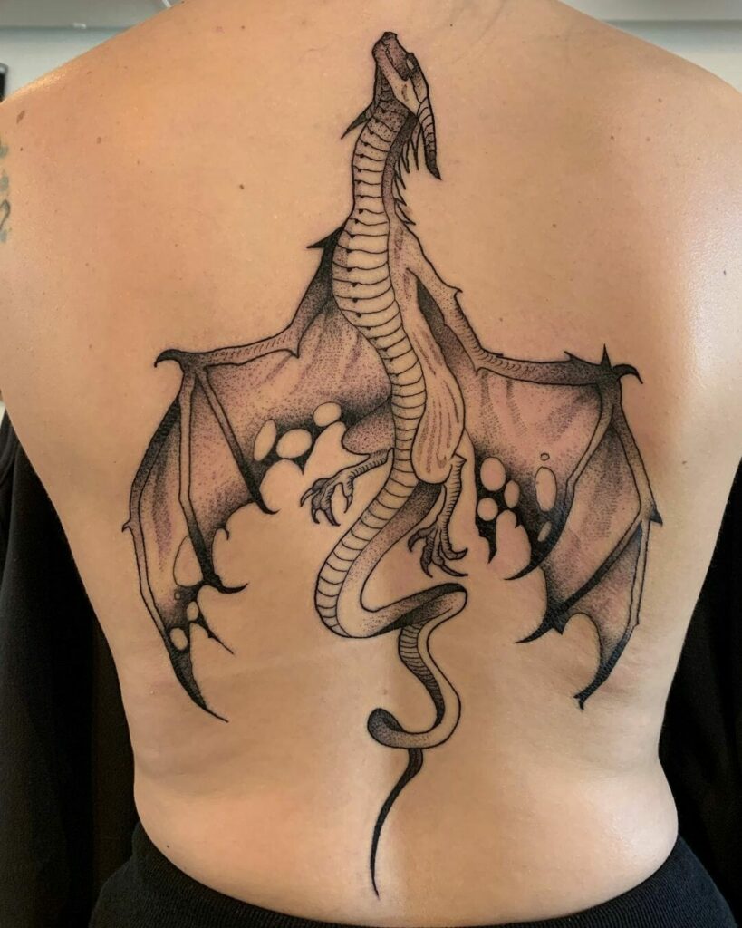 Best Dragon Back Tattoo