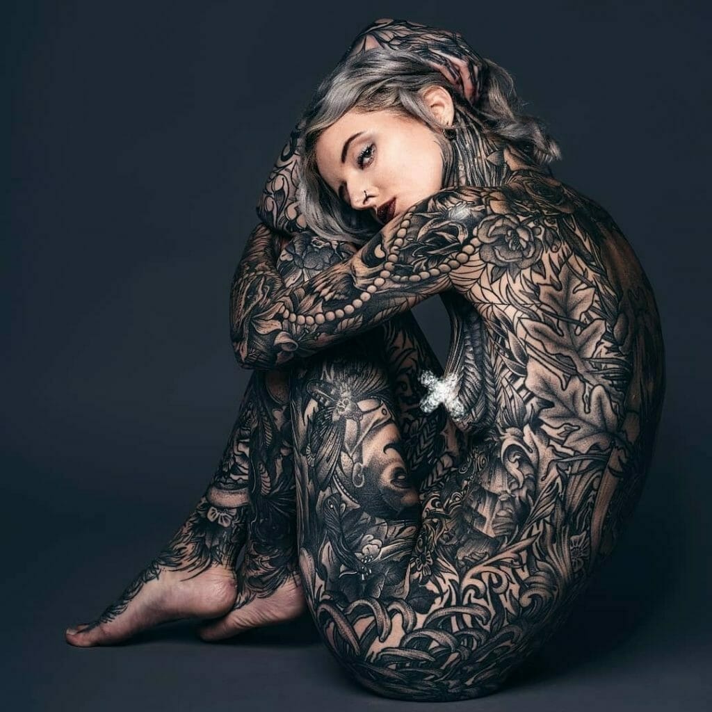 Female full body tattoo art