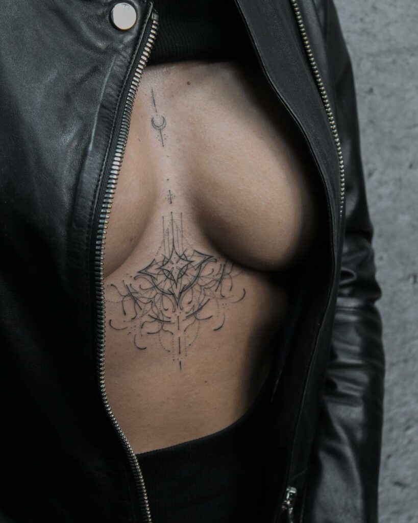Best Lace Under Breast Tattoo