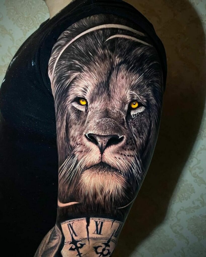 Best Lion Arm Sleeve Tattoo