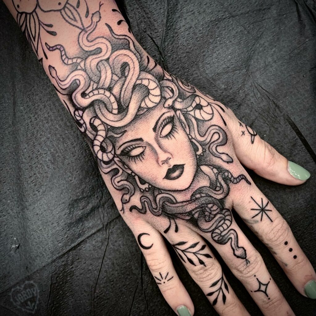 Best Medusa Hand Tattoo