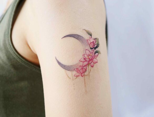 1. Moonflower Lotus Moon Tattoo Designs - wide 2