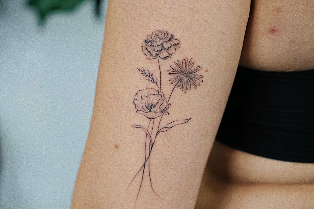 Tattoo uploaded by Sonia DeBenetti-Carlisle • Roses and cosmos flowers.  Thetattooedladymn.com • Tattoodo