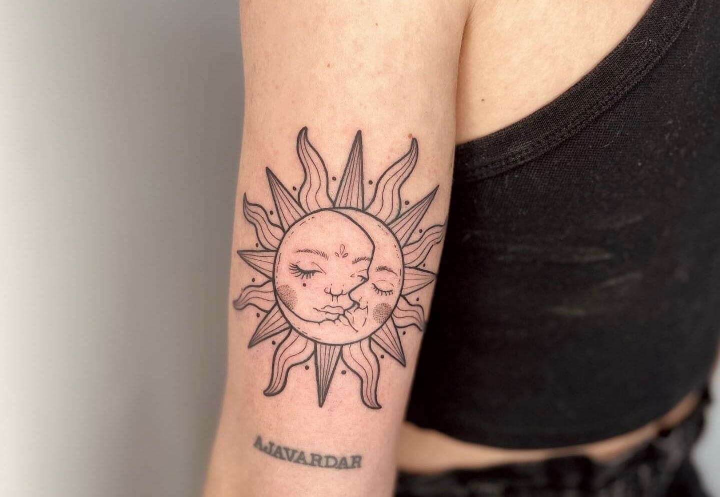 Rising Sun Elbow Tattoo