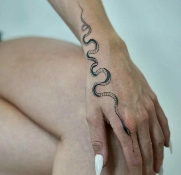 Best Snake Finger Tattoo