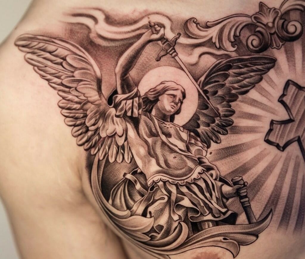 st michael archangel tattoo on forearmTikTok Search