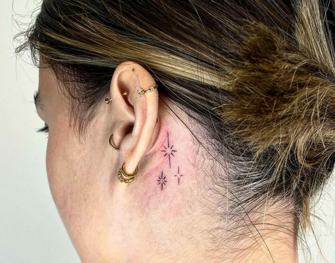 Best Star Tattoo Behind Ears