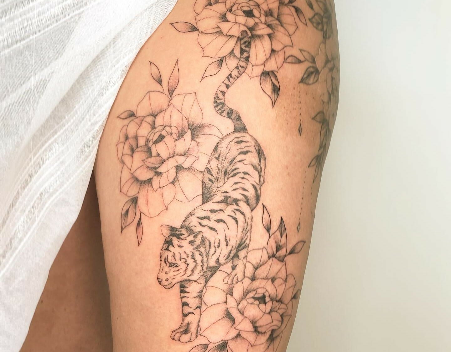 9. Korean Tiger Tattoo Leg - wide 1