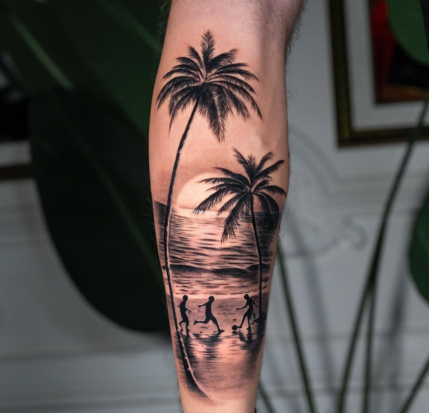 Beach scene tattoo designs
