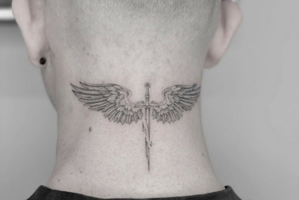angel wing cross back neck tattooTikTok Search