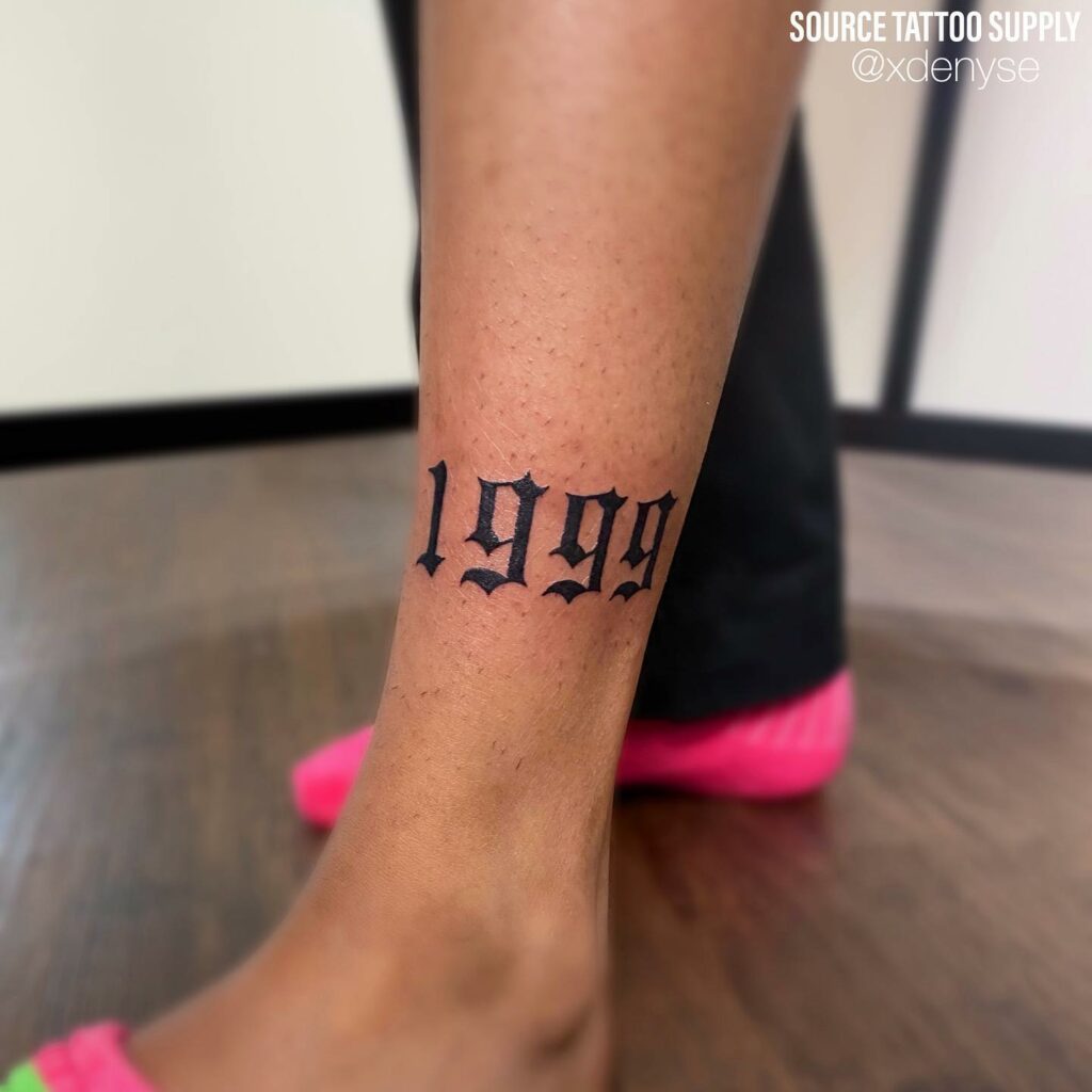 Birth year tattoo  Ankle tattoos for women Ankle tattoo Ankle bracelet  tattoo