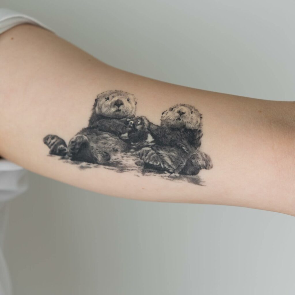 Otter tattoo  Otter tattoo Seal tattoo Bull skull tattoos