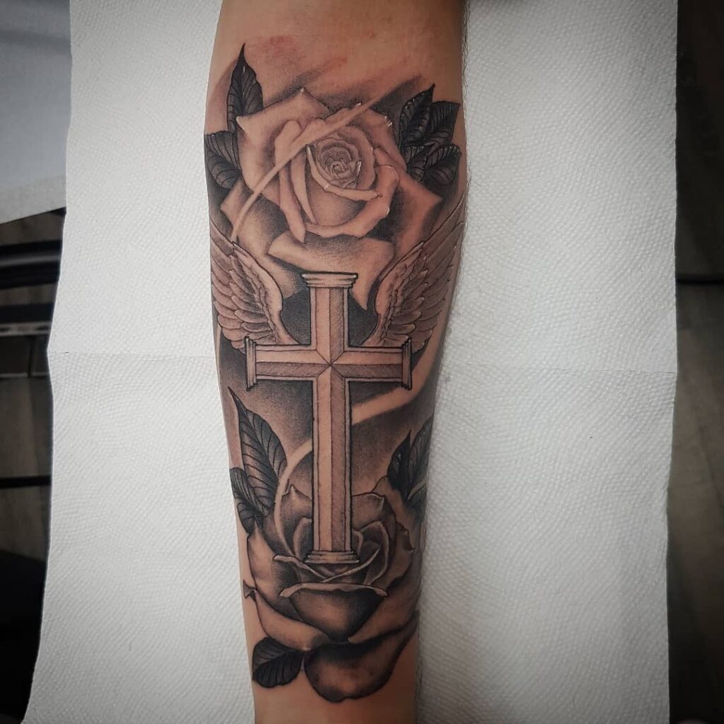 Solid Black Cross Tattoo by @uzunovtattoo - Tattoogrid.net